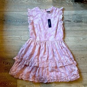 Lulus purple ruffle dress; brand new